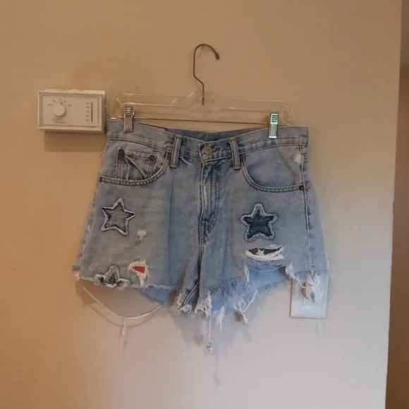 Polo Ralph Lauren Crosby short white wash distressed raw hem Stars women's 26 - Picture 1 of 5